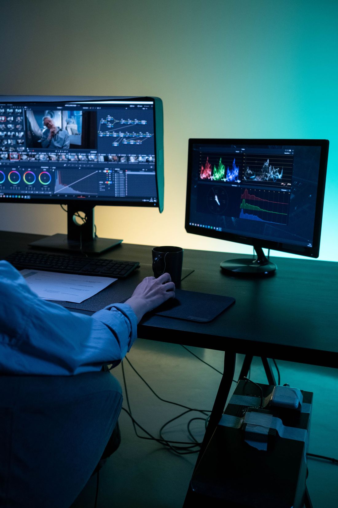 Editing a photo in a browser-based image editor on a laptop